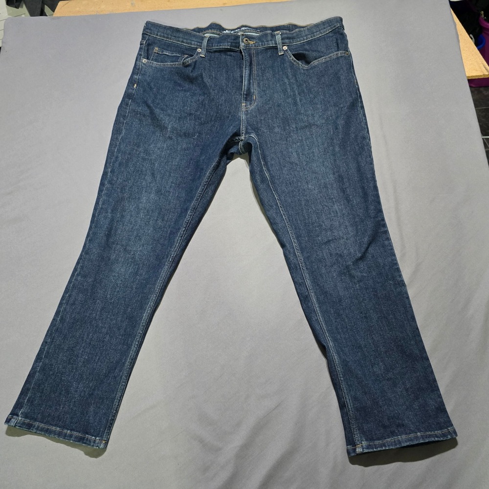 Eddie Bauer Denim Jeans Mens 42x29 Dark Wash Stretch Straight Leg 1741596